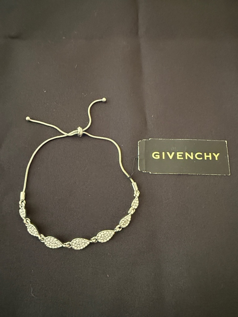 Givenchy Silver Crystal-Embellished Adjustable Bracelet